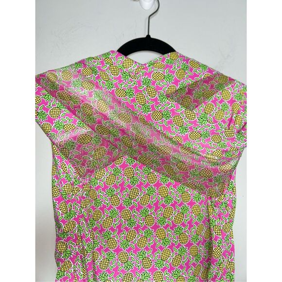 IBKUL Women's Chantal Print Long Sleeve Mock Neck Golf Top with a pineapple prin - Picture 5 of 5